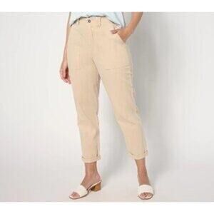 Side Stitch LA Women’s Tan Rolled Straight Leg High Rise‎ Pant Size Medium